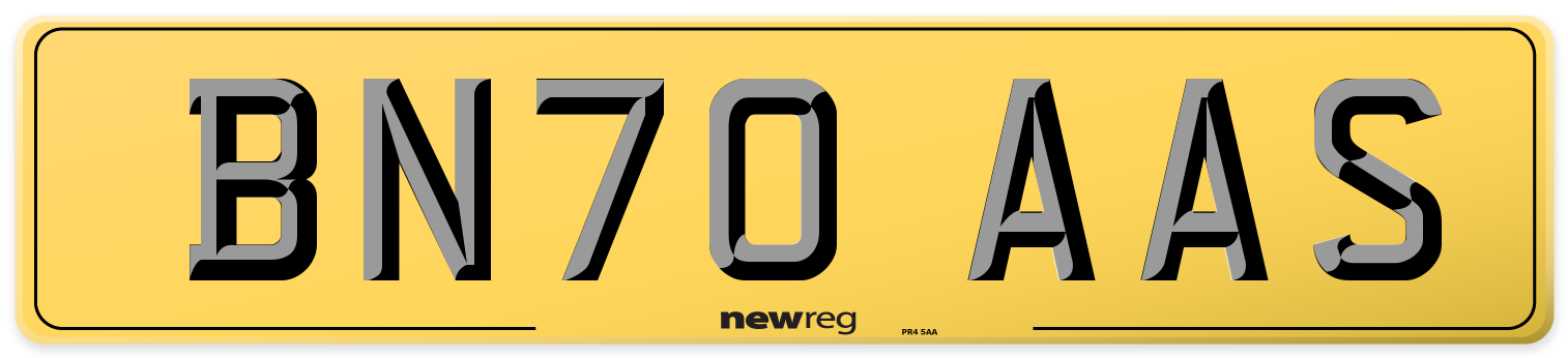 BN70 AAS Rear Number Plate