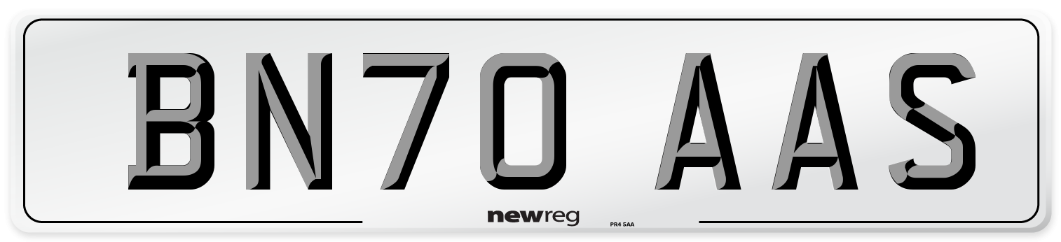 BN70 AAS Front Number Plate