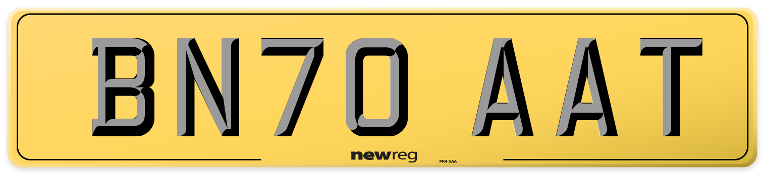 BN70 AAT Rear Number Plate