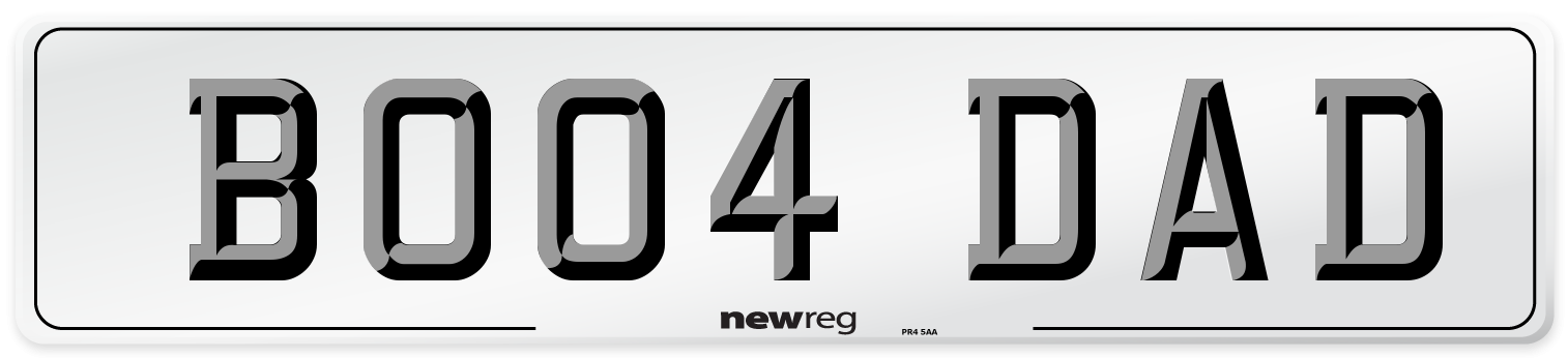 BO04 DAD Front Number Plate