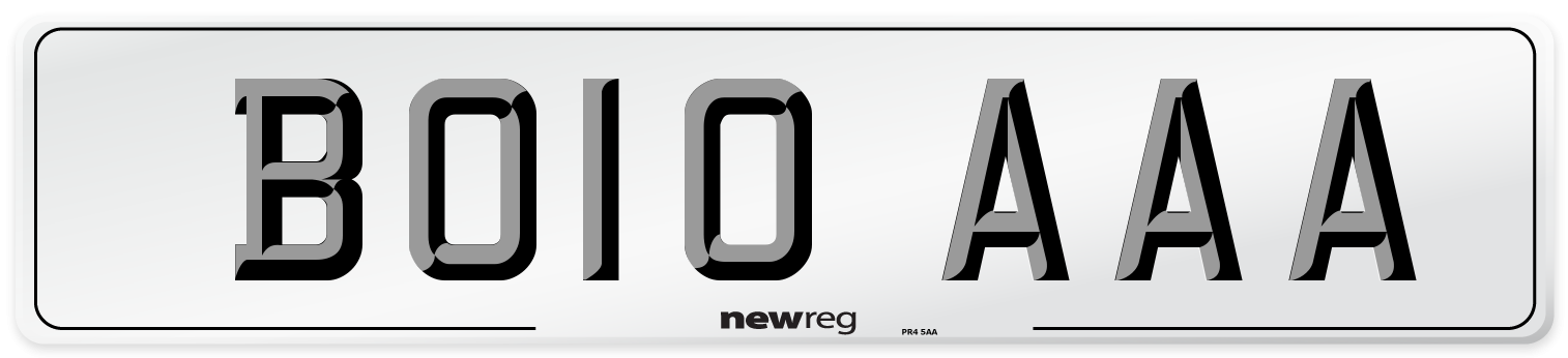 BO10 AAA Front Number Plate