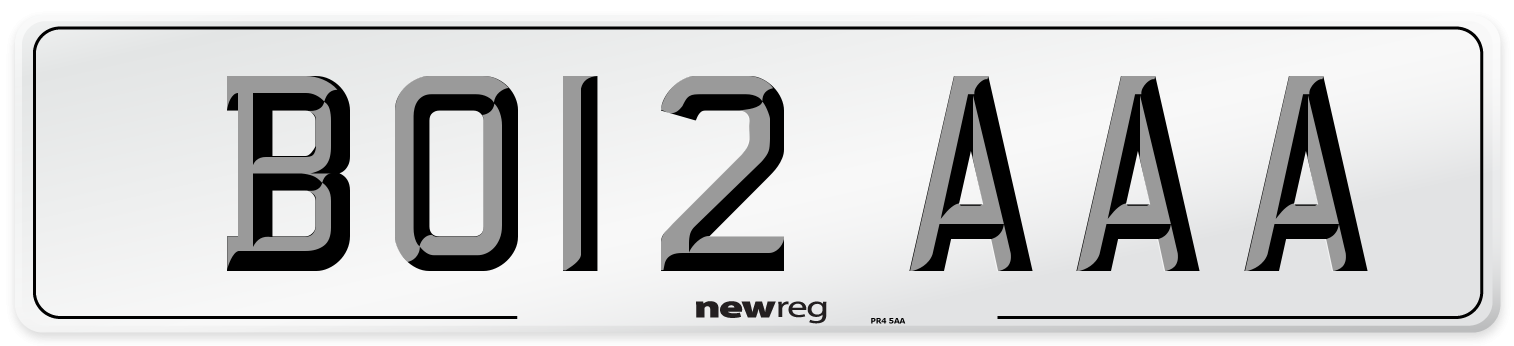 BO12 AAA Front Number Plate