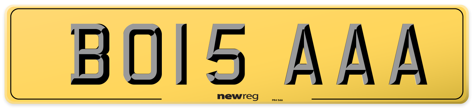 BO15 AAA Rear Number Plate