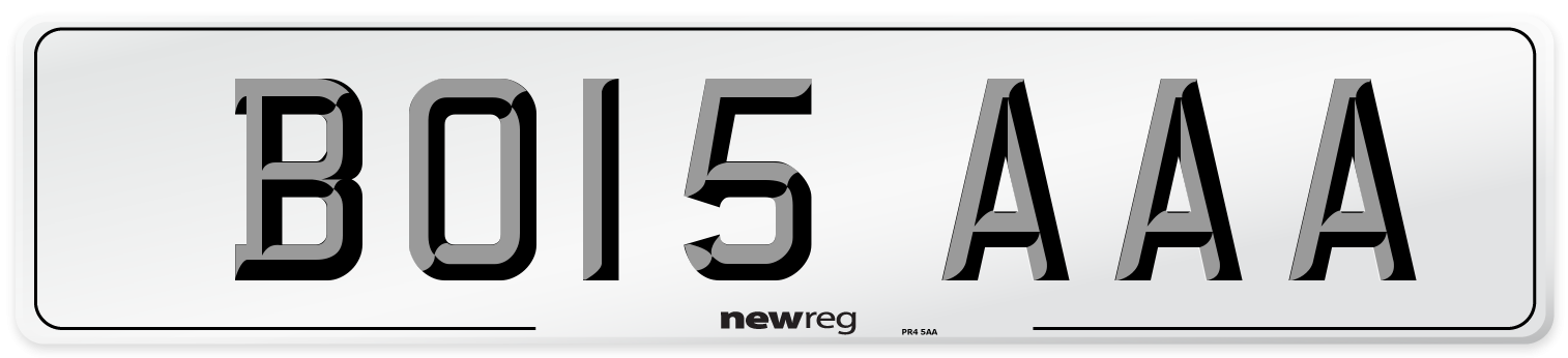 BO15 AAA Front Number Plate