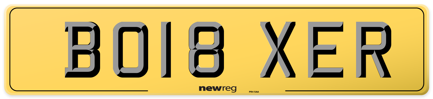 BO18 XER Rear Number Plate