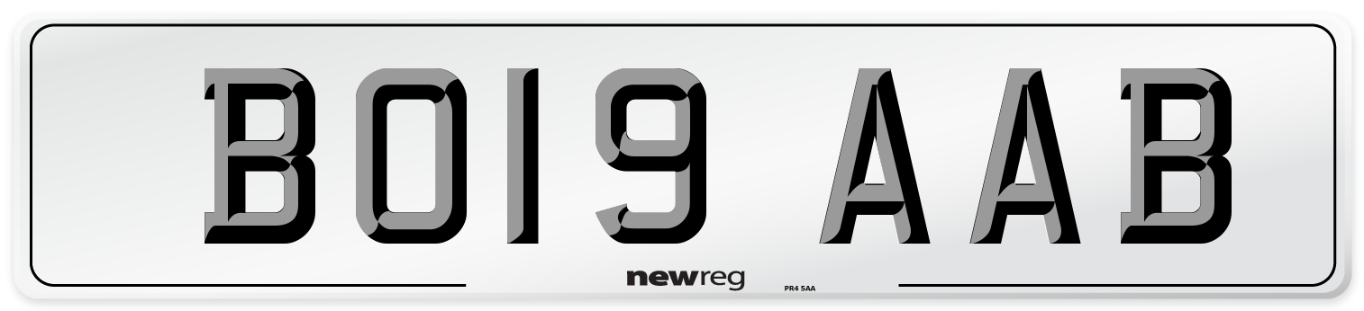 BO19 AAB Front Number Plate