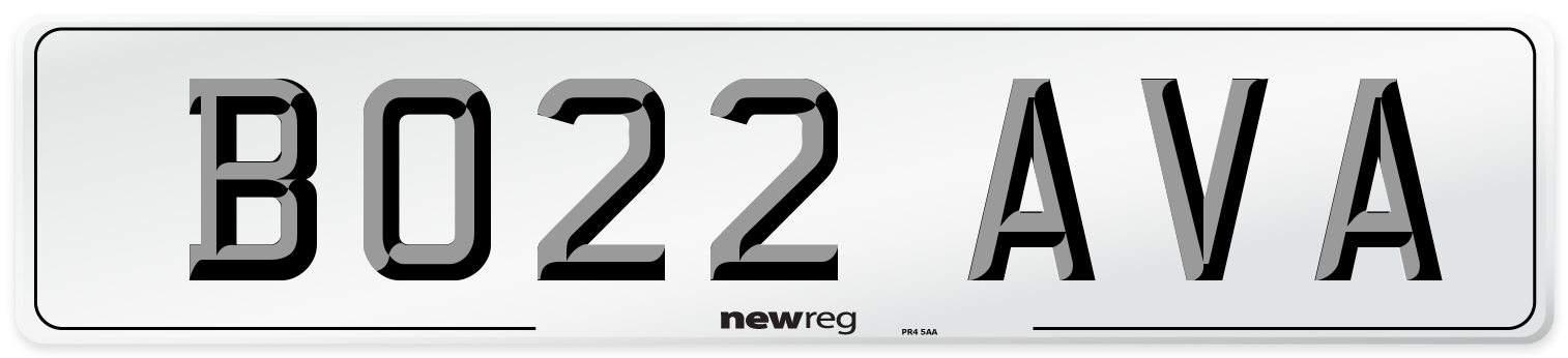 BO22 AVA Front Number Plate