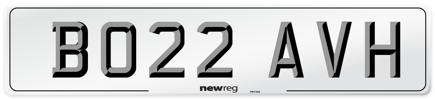 BO22 AVH Front Number Plate
