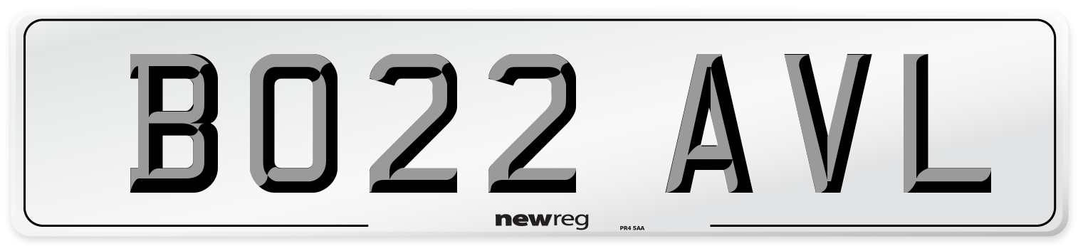 BO22 AVL Front Number Plate