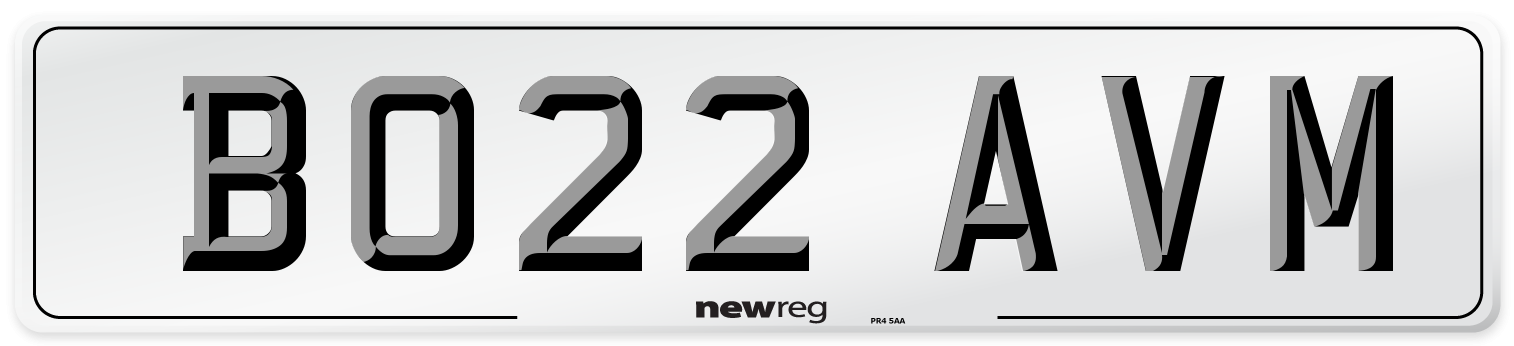 BO22 AVM Front Number Plate