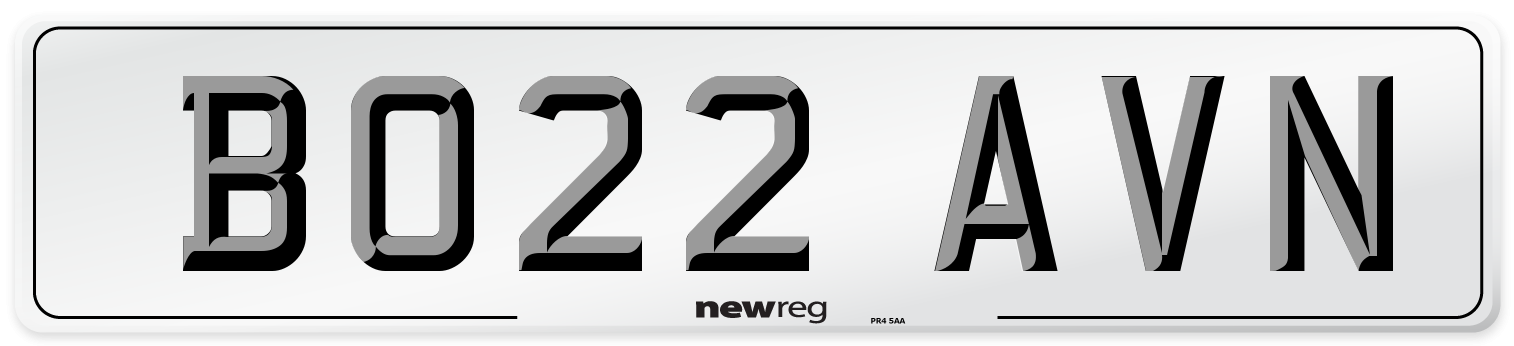 BO22 AVN Front Number Plate