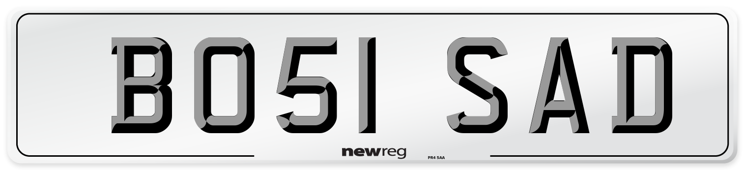 BO51 SAD Front Number Plate