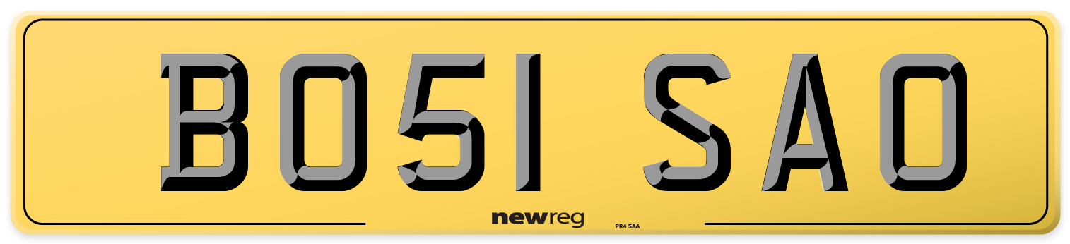 BO51 SAO Rear Number Plate