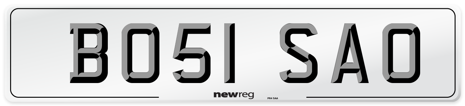 BO51 SAO Front Number Plate
