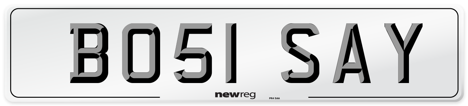 BO51 SAY Front Number Plate