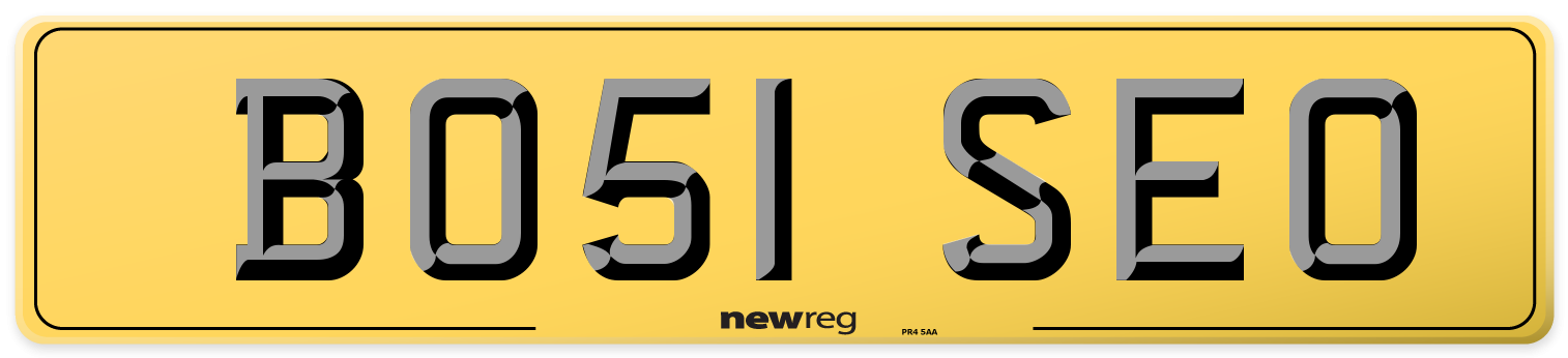 BO51 SEO Rear Number Plate