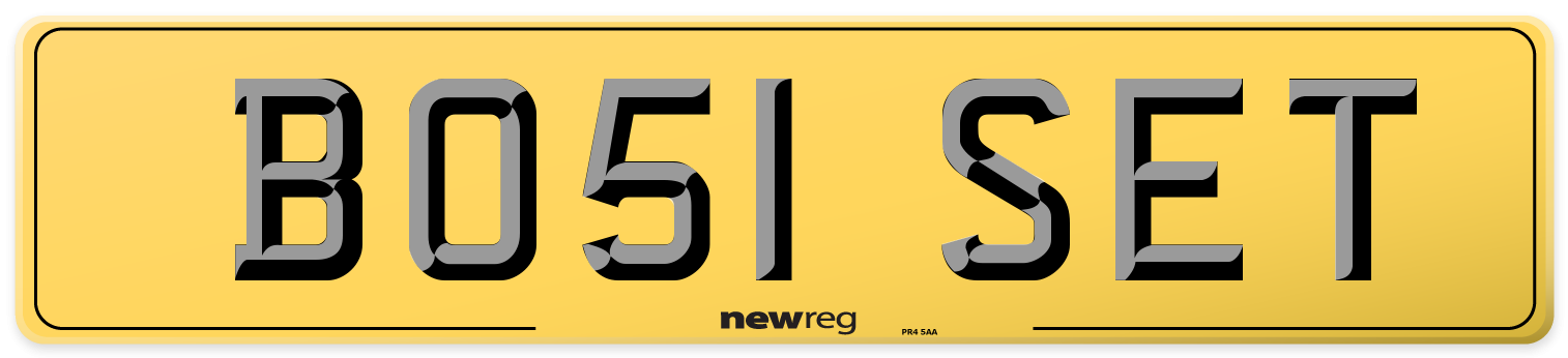 BO51 SET Rear Number Plate