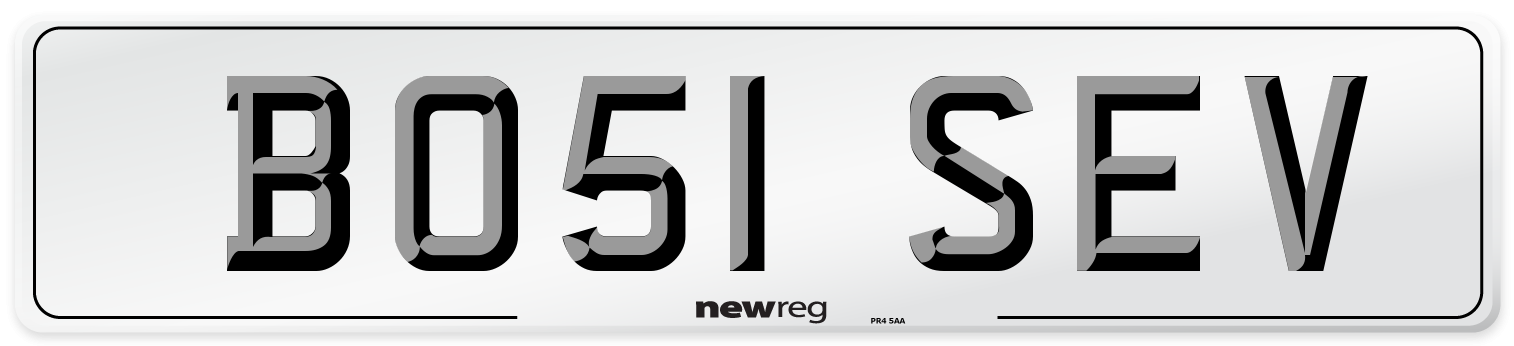 BO51 SEV Front Number Plate