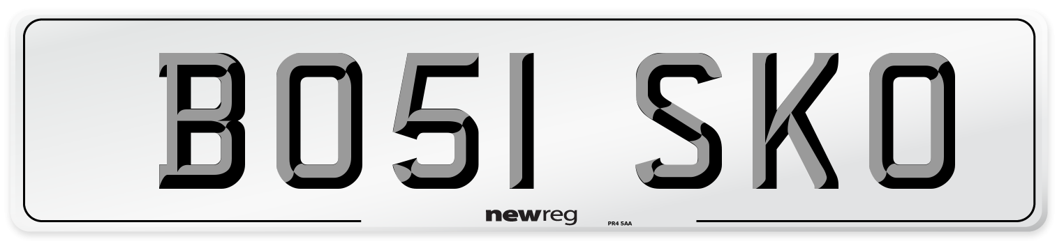 BO51 SKO Front Number Plate