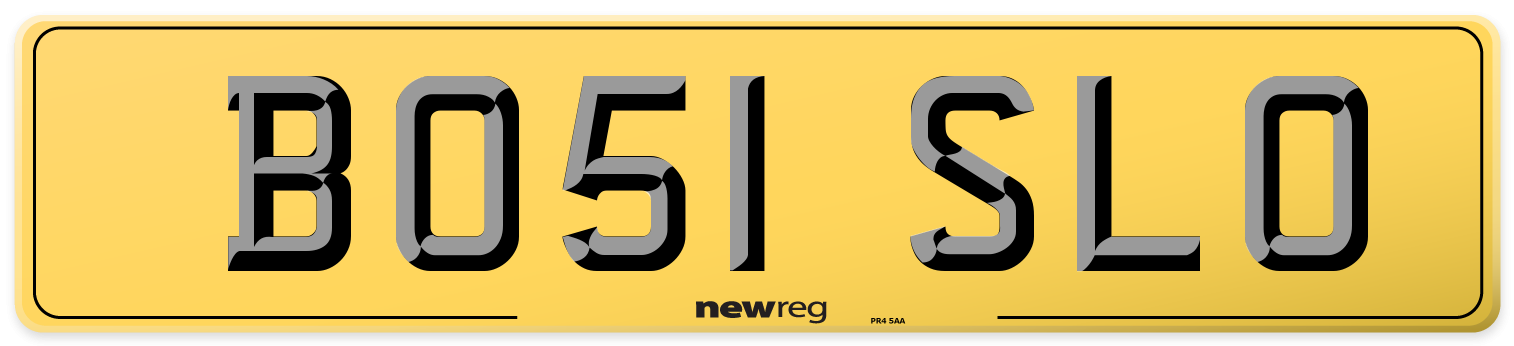 BO51 SLO Rear Number Plate