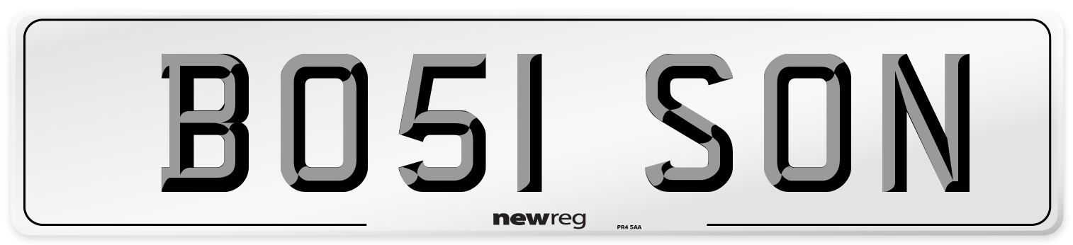 BO51 SON Front Number Plate