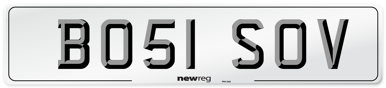 BO51 SOV Front Number Plate