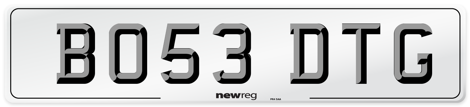 BO53 DTG Front Number Plate
