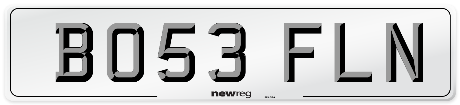 BO53 FLN Front Number Plate