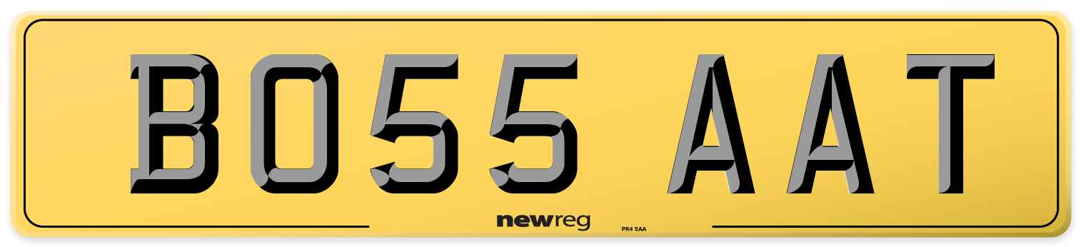 BO55 AAT Rear Number Plate