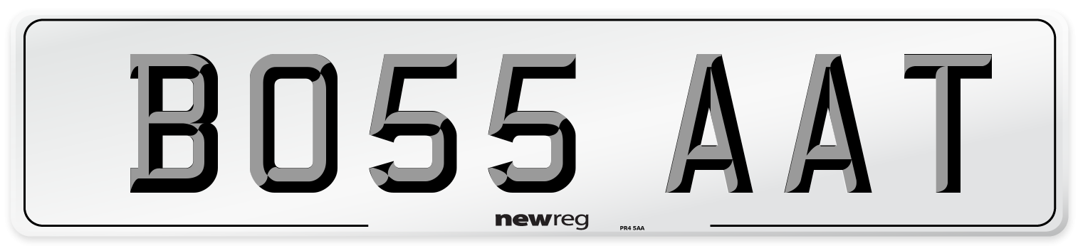 BO55 AAT Front Number Plate
