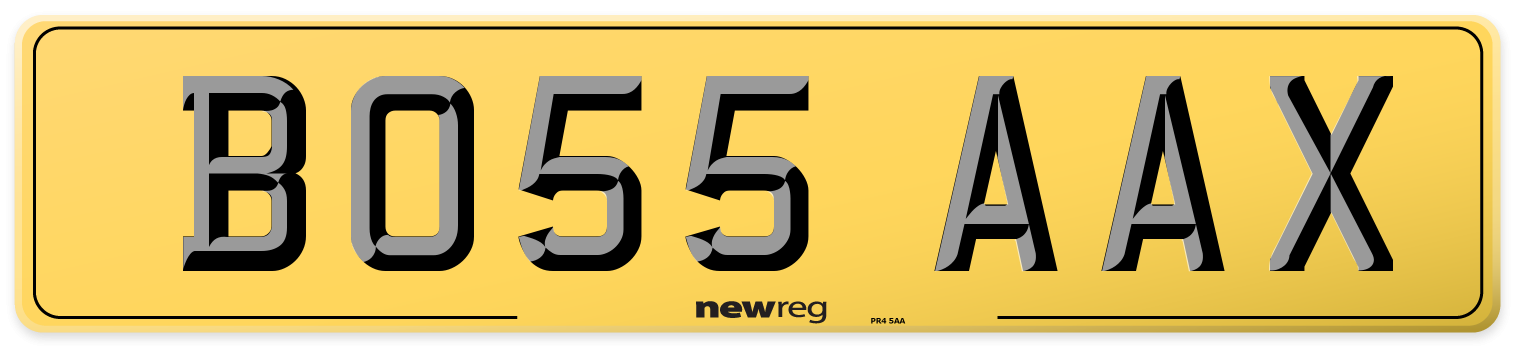 BO55 AAX Rear Number Plate