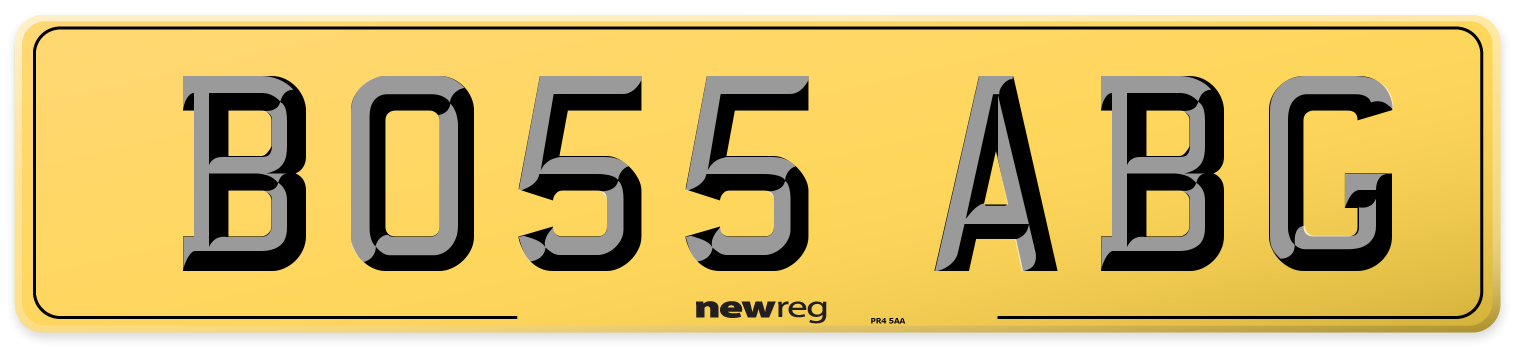 BO55 ABG Rear Number Plate