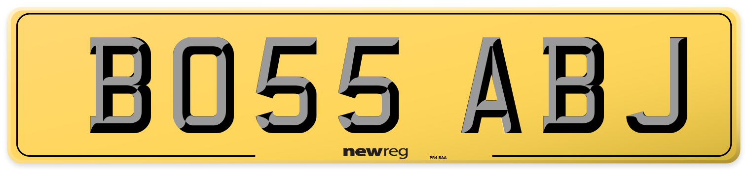 BO55 ABJ Rear Number Plate