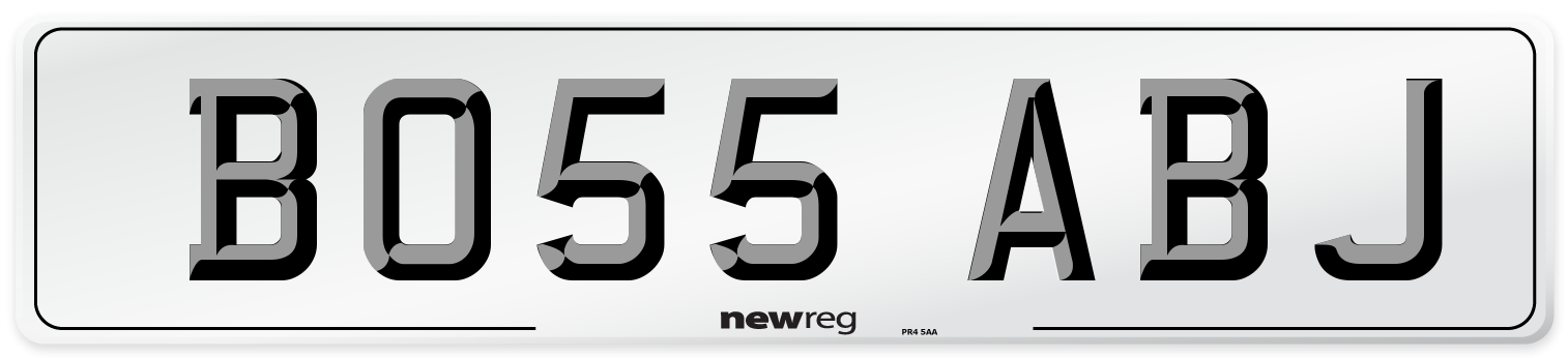 BO55 ABJ Front Number Plate
