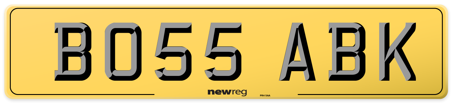 BO55 ABK Rear Number Plate