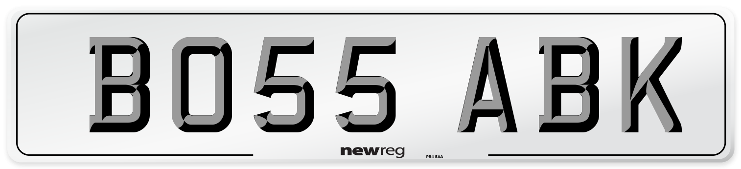 BO55 ABK Front Number Plate