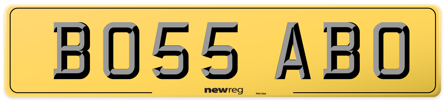 BO55 ABO Rear Number Plate