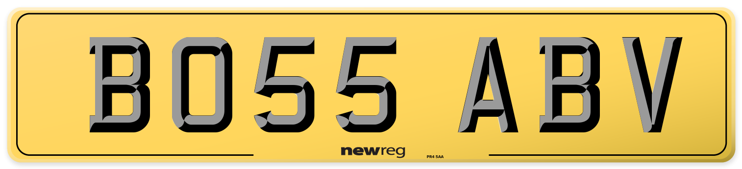 BO55 ABV Rear Number Plate
