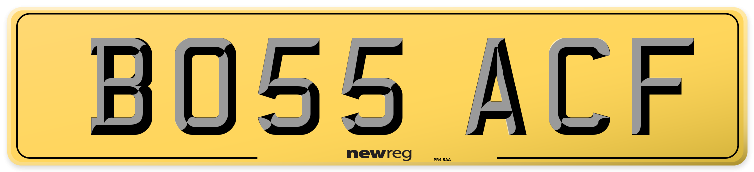 BO55 ACF Rear Number Plate