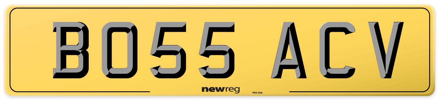 BO55 ACV Rear Number Plate