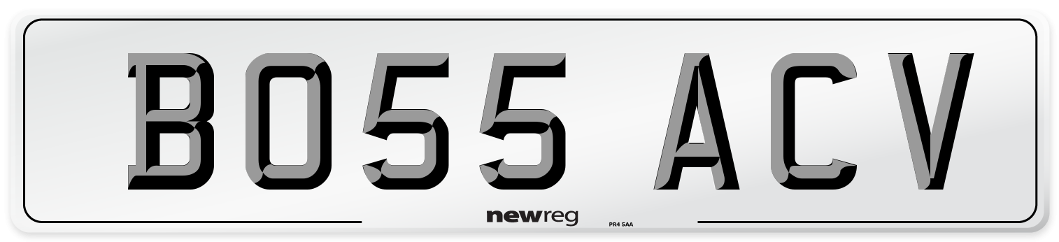 BO55 ACV Front Number Plate