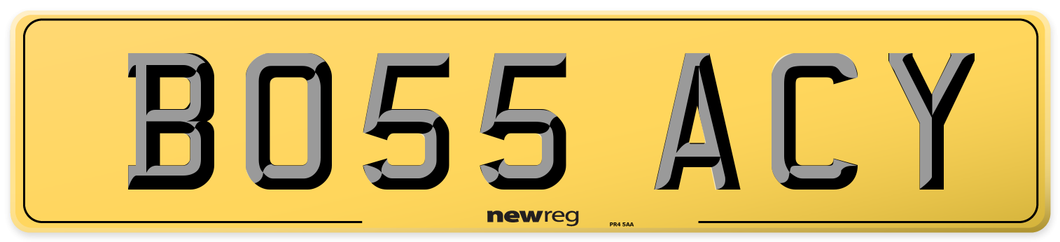 BO55 ACY Rear Number Plate