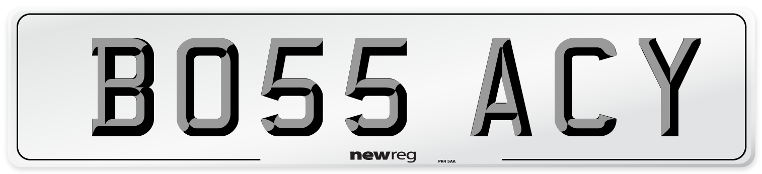 BO55 ACY Front Number Plate