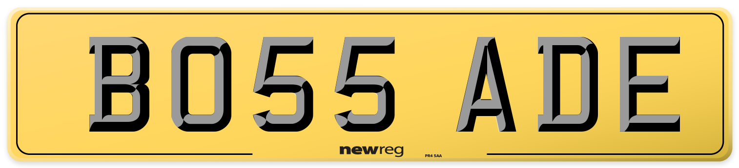 BO55 ADE Rear Number Plate