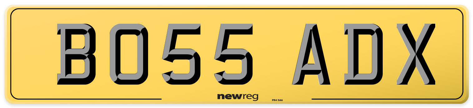 BO55 ADX Rear Number Plate