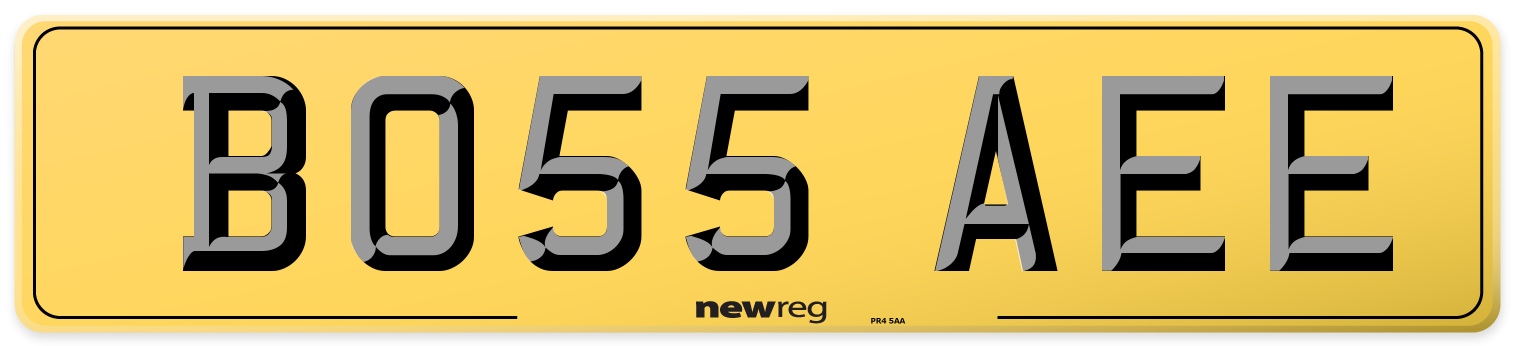 BO55 AEE Rear Number Plate