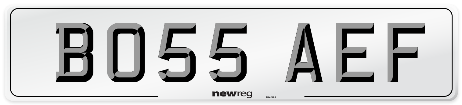 BO55 AEF Front Number Plate