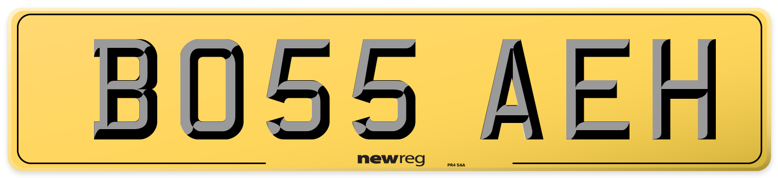 BO55 AEH Rear Number Plate
