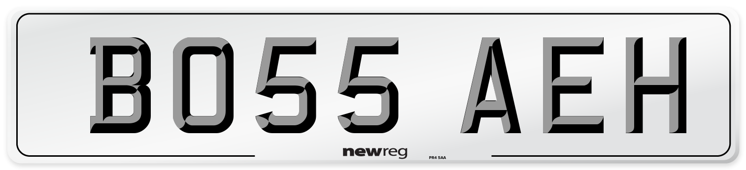 BO55 AEH Front Number Plate