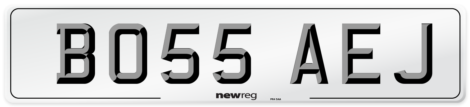 BO55 AEJ Front Number Plate